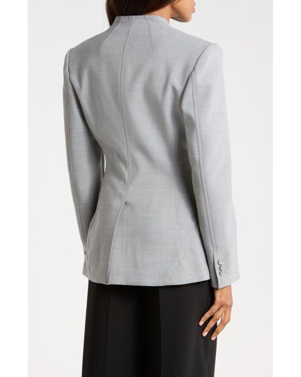 Helmut Lang Gray V-Neck Blazer