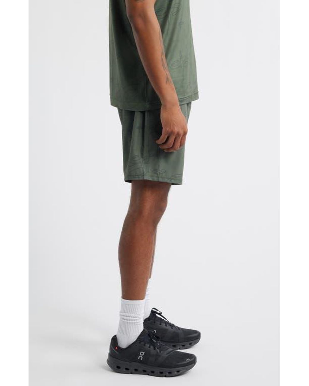 Saint Studio Green Tempo Tech Shorts for men
