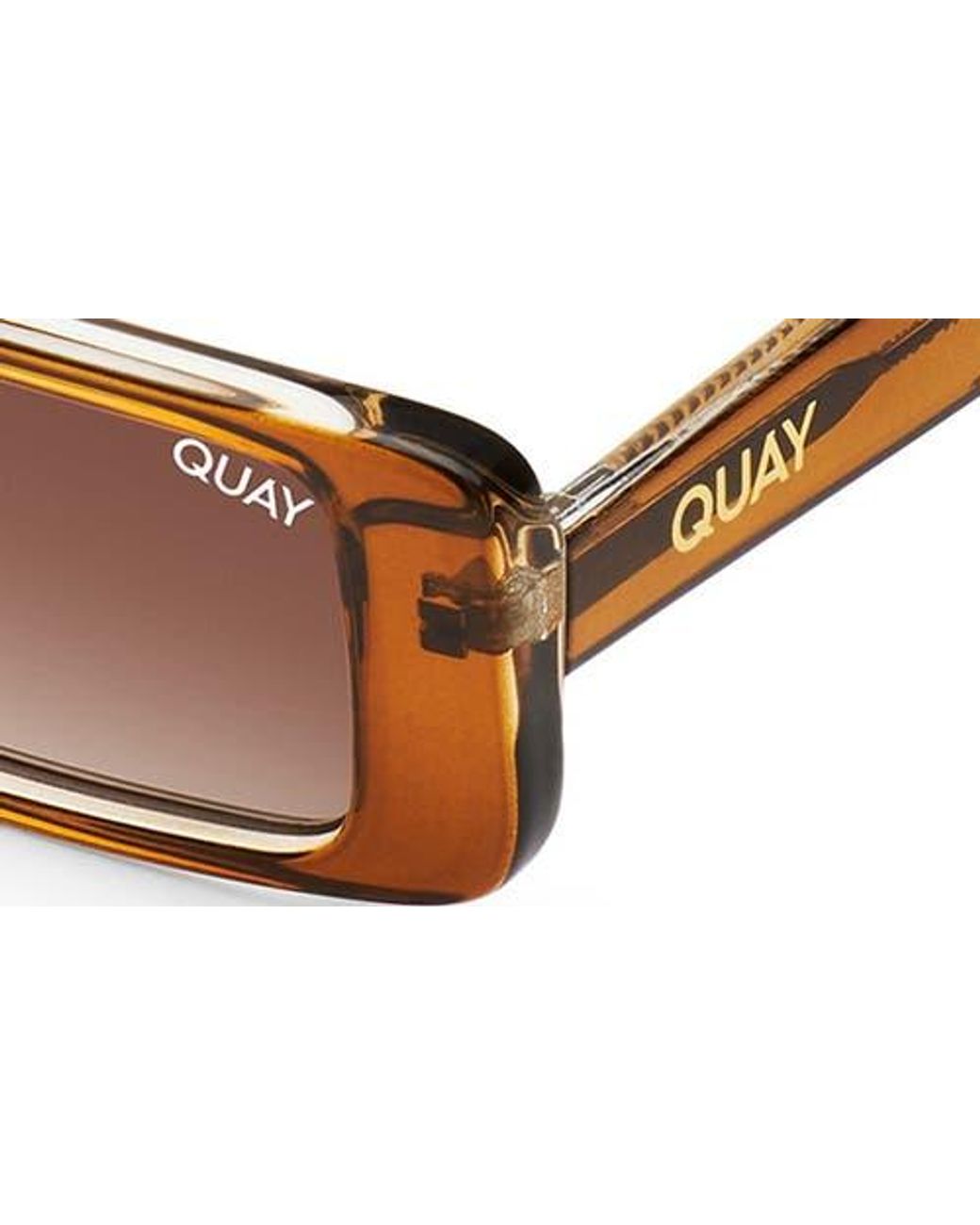 Quay Australia Art School 36Mm Rectangle Sunglasses in Brown  display picture 1