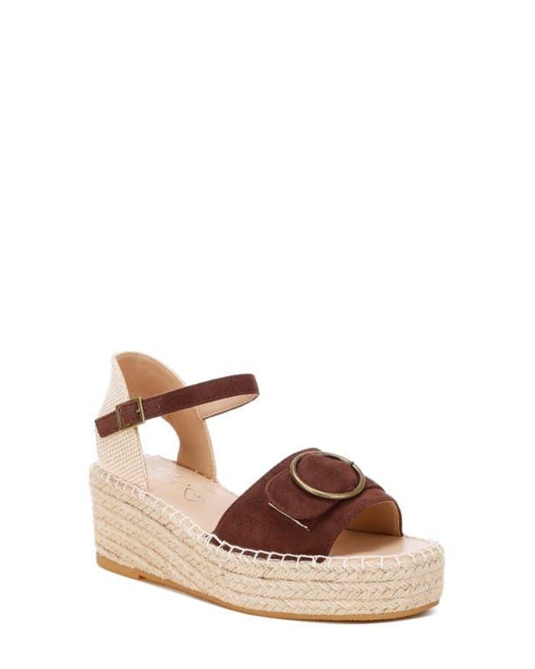 London Rag Wedge LONDON RAG Amilta Platform Wedge Espadrille Sandal in Brown | Lyst