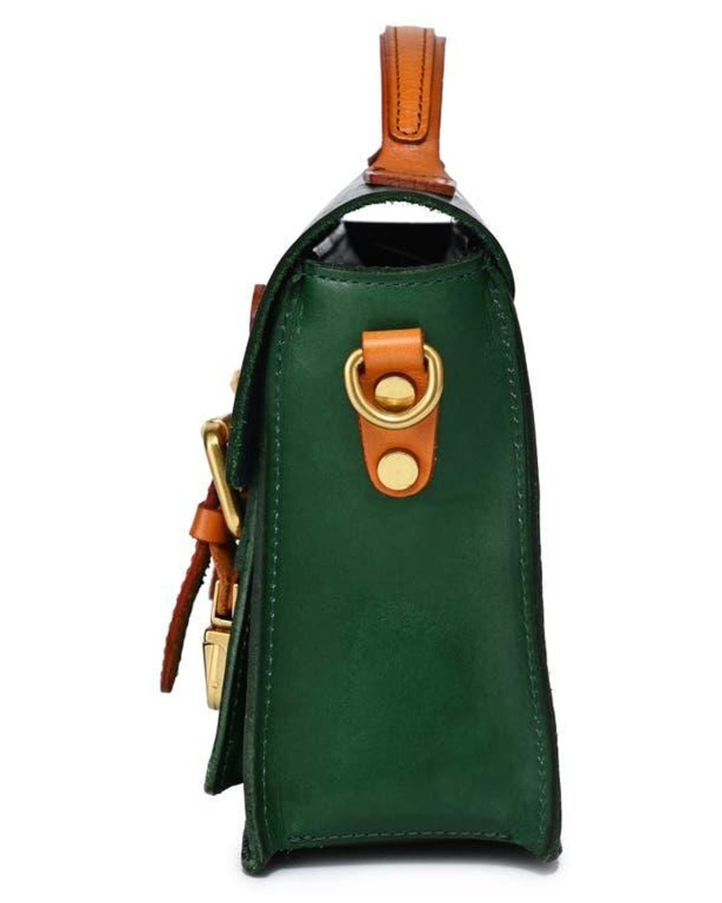 Old Trend Green Aster Mini Leather Satchel