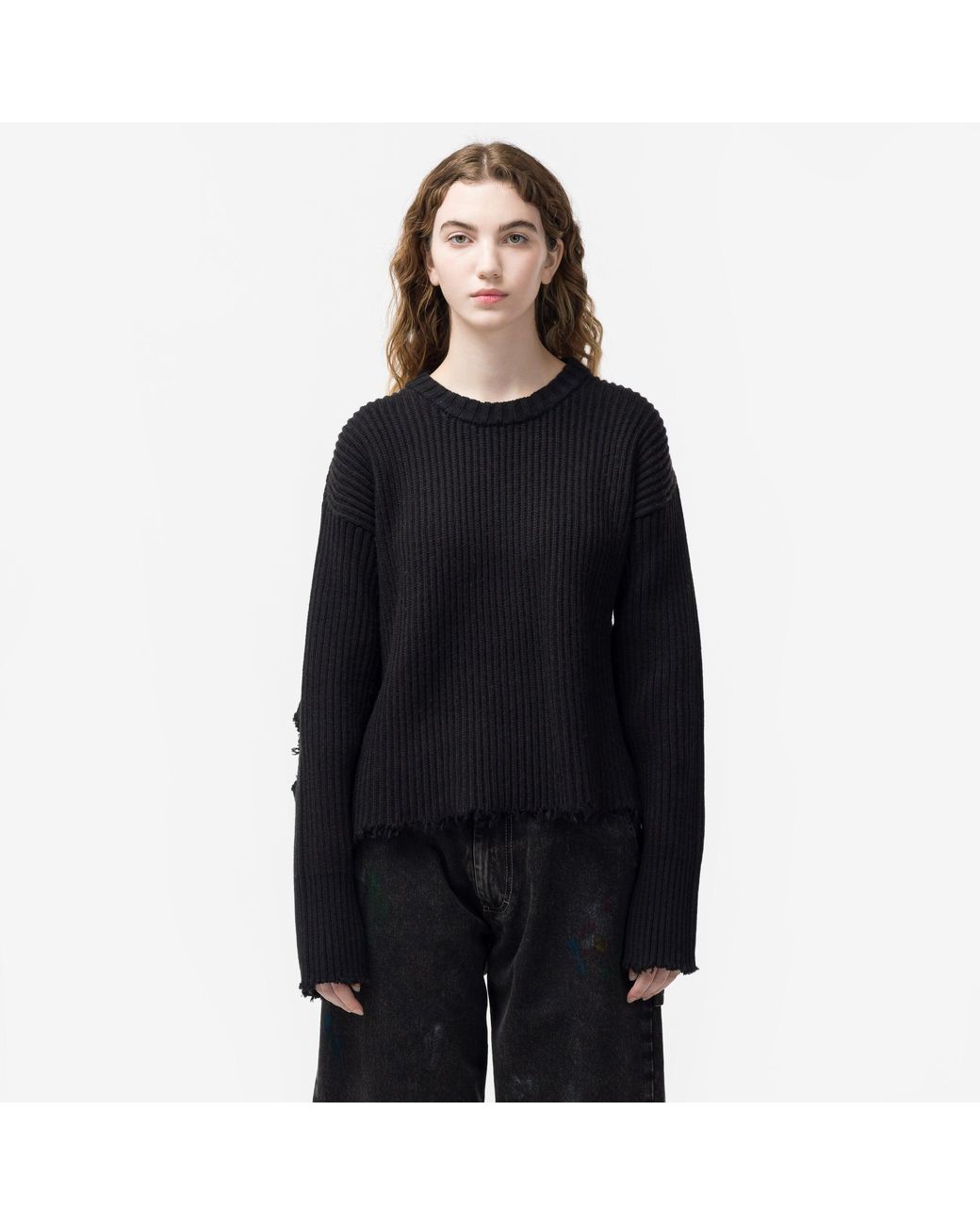 MM6 by Maison Martin Margiela Knit Sweater in Black | Lyst