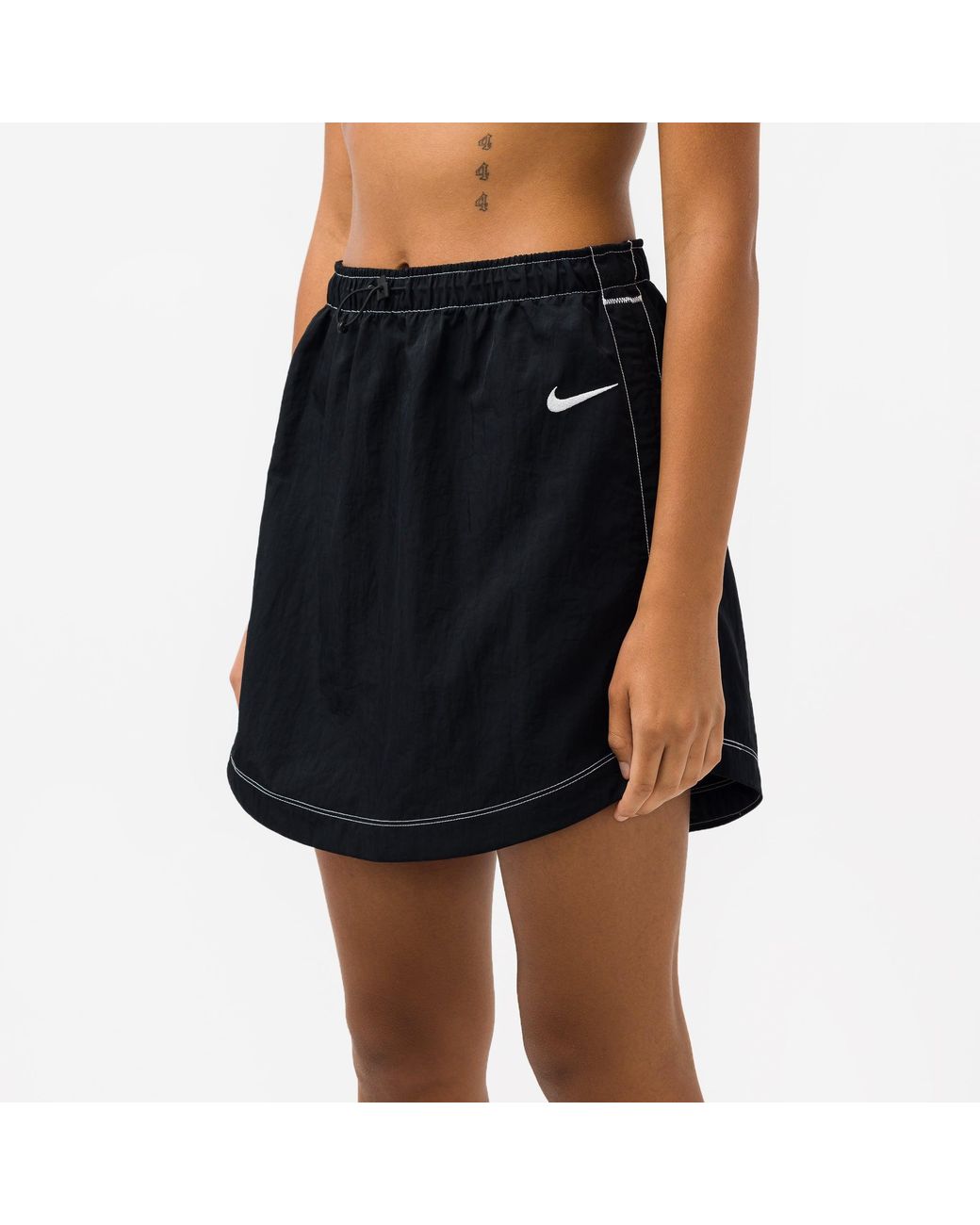 Nike Sportswear Swoosh Woven High-rise Skirt in Black | Lyst