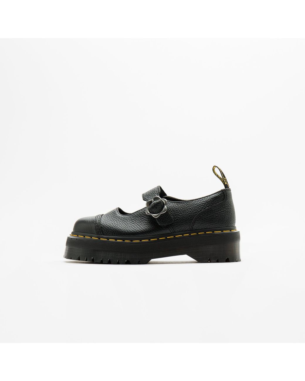 Dr. Martens Addina Flower Buckle Platform Mary Janes in Black | Lyst