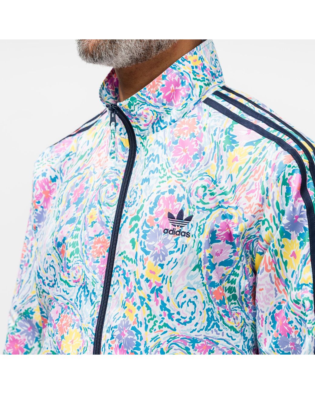 adidas Synthetic Noah Floral Jacket in Blue for Men - Lyst