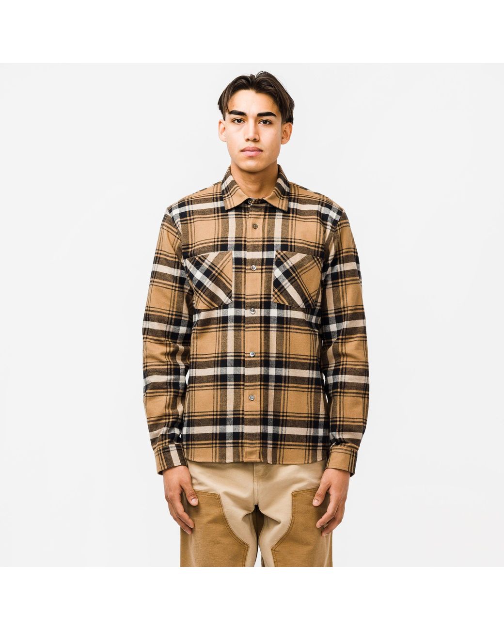 Stussy Cotton Classic Bailey Plaid Shirt in Brown for Men | Lyst