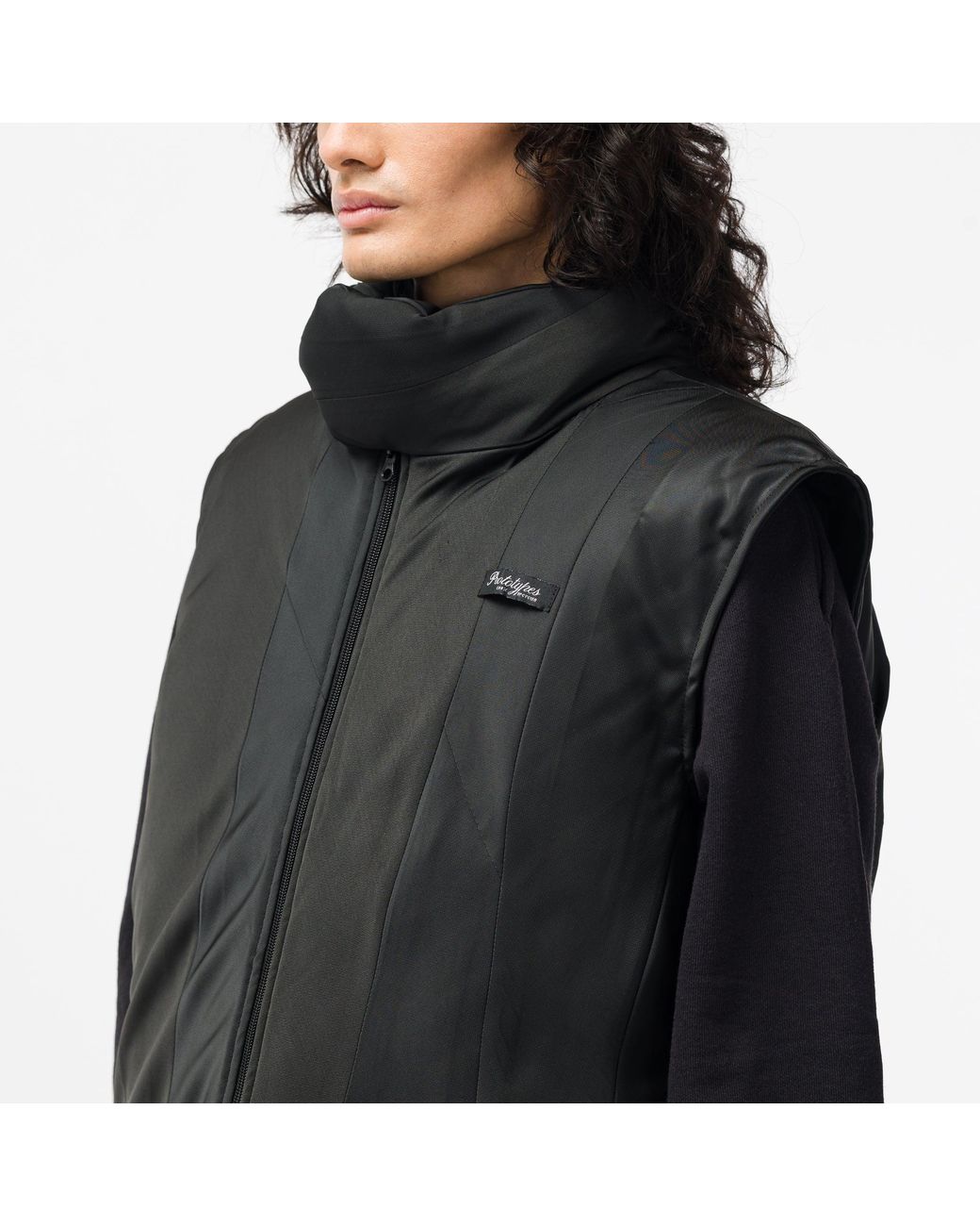 PROTOTYPES Tie Puffer Gilet in Black for Men | Lyst