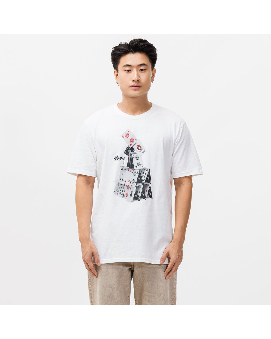 Stussy House Of Cards T-shirt in White for Men | Lyst