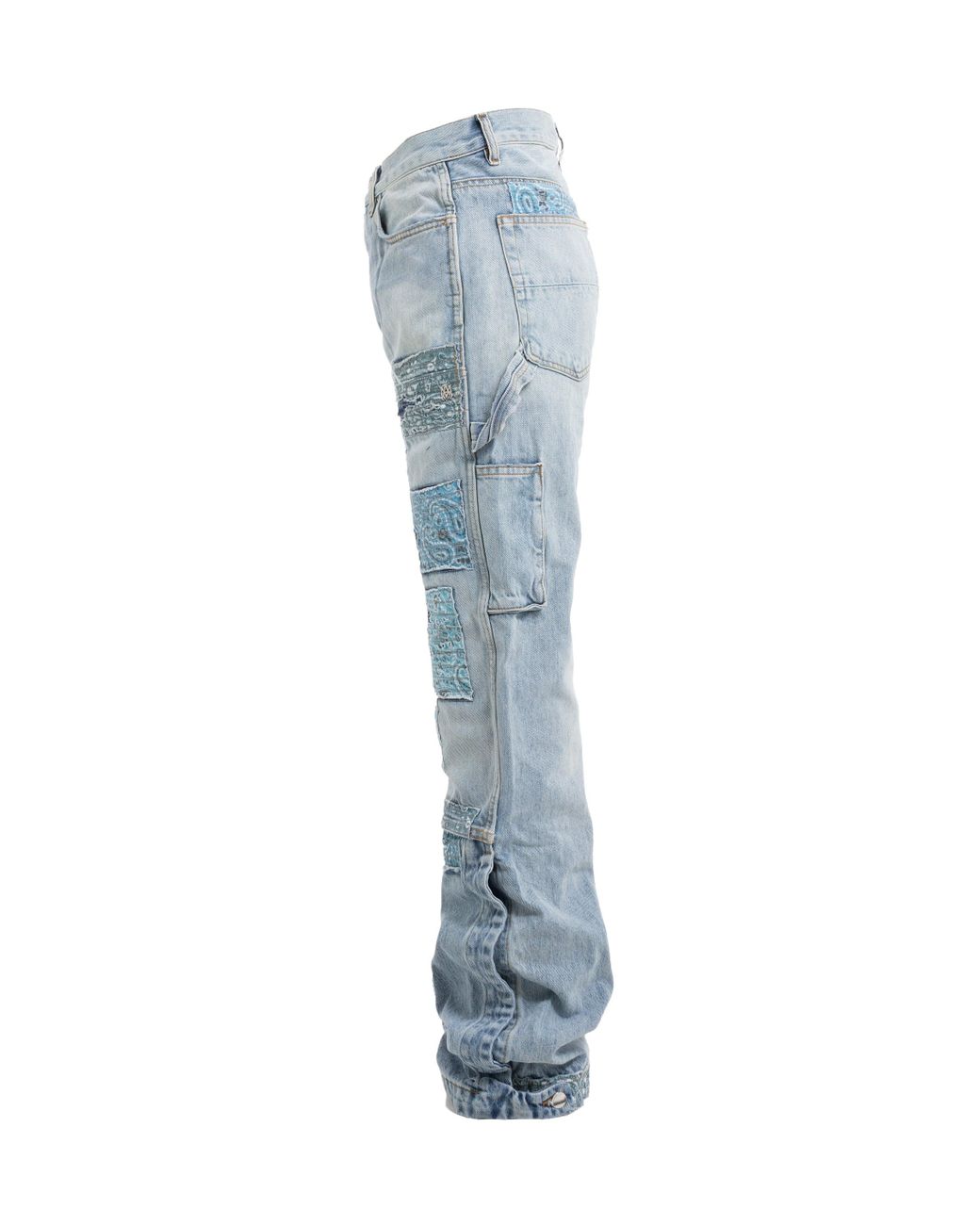 Amiri - Men - Carpenter Straight-Leg Distressed Patchwork Panelled Jeans Blue - UK/US 30