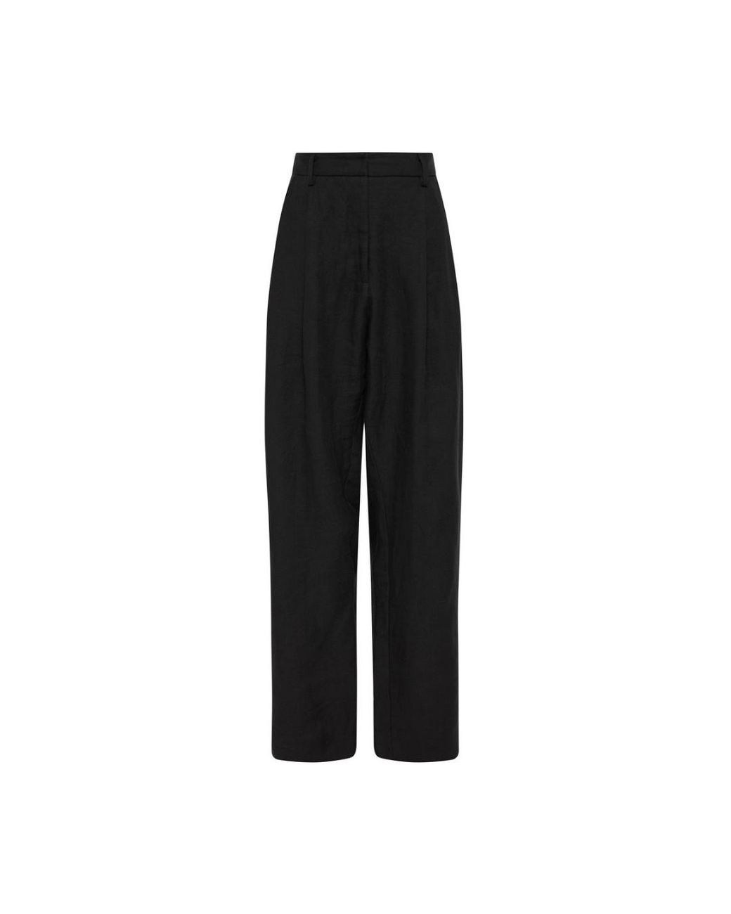 Matin Linen Pleat Pant in Black | Lyst