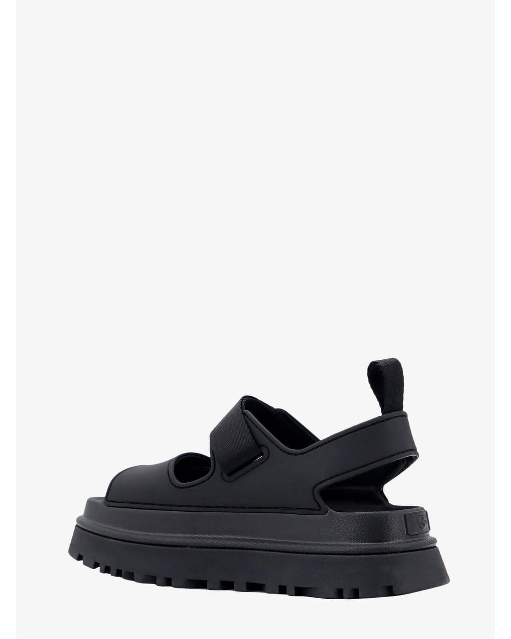 Ugg Black Rubber Sandals With Embossed Logo