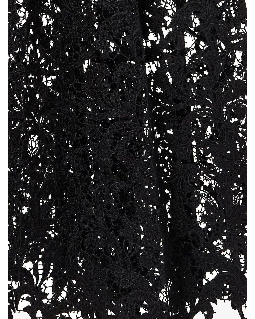 Fendi Black Macramé Lace Skirt