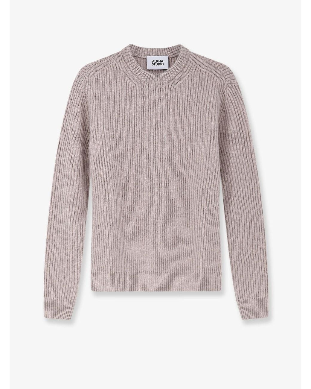 Alpha Studio Pink Virgin Wool And Cashmere Sweater for men