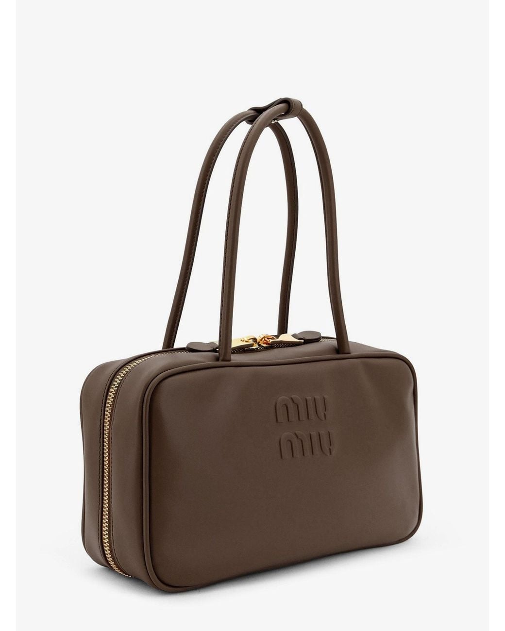 Miu Miu Brown Beau Leather Handbag