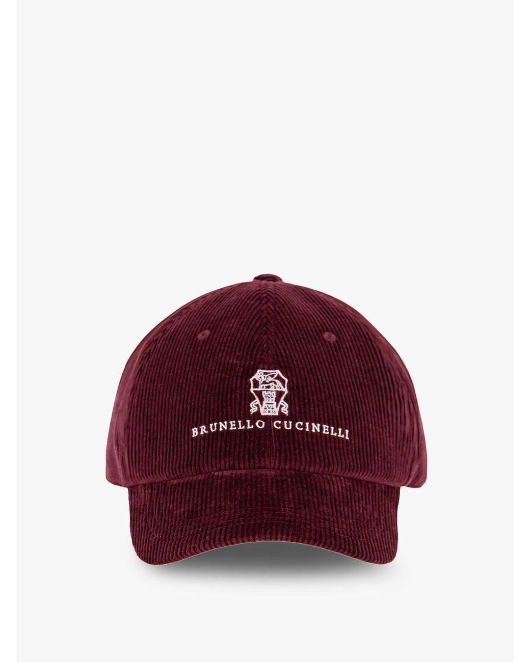 Brunello Cucinelli Corduroy Hat With Embroidered Logo for men