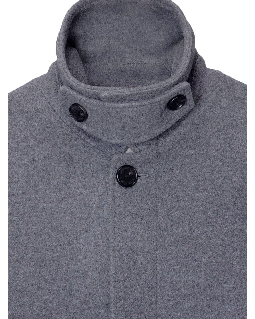 DUNST Blue Wool And Cashmere Blend Coat