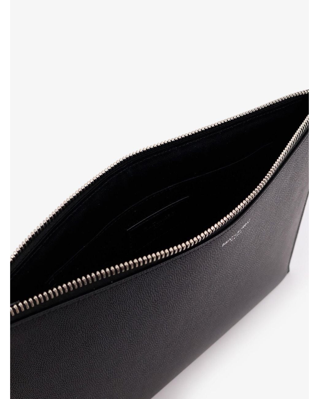 Saint Laurent Black Leather Clutch for men