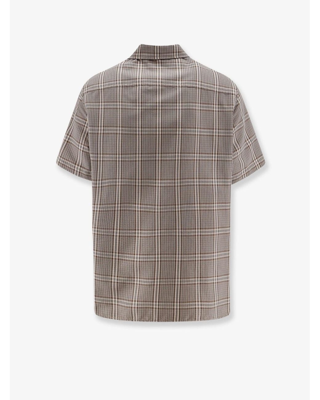 Amaranto Gray Madras Cotton Blend Shirt for men