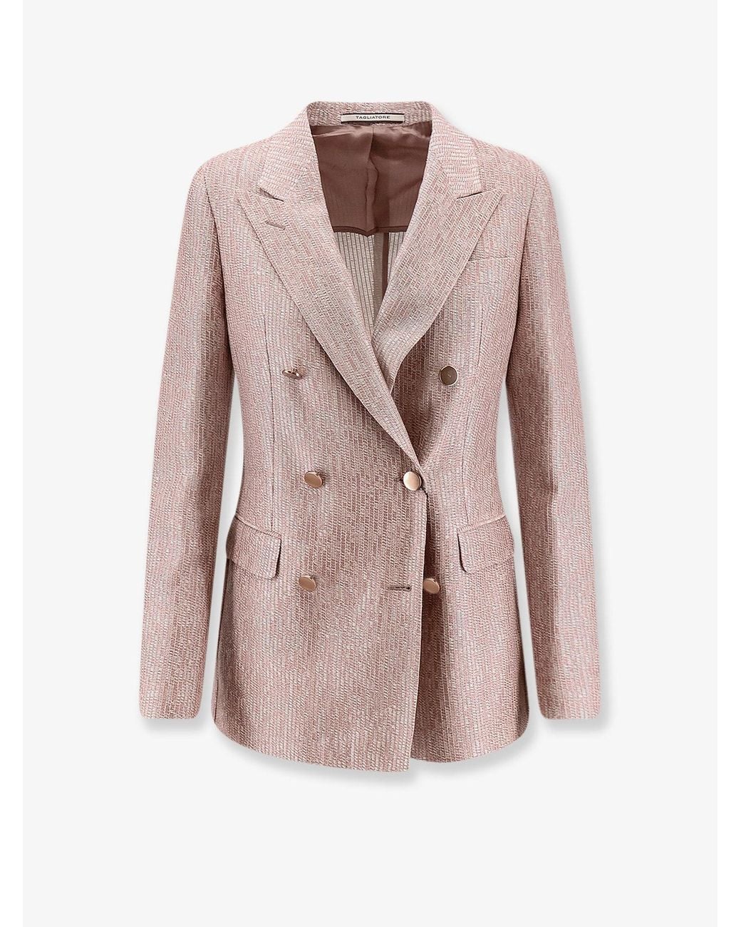 Tagliatore Pink Parigi Double-Breasted Cotton Blazer