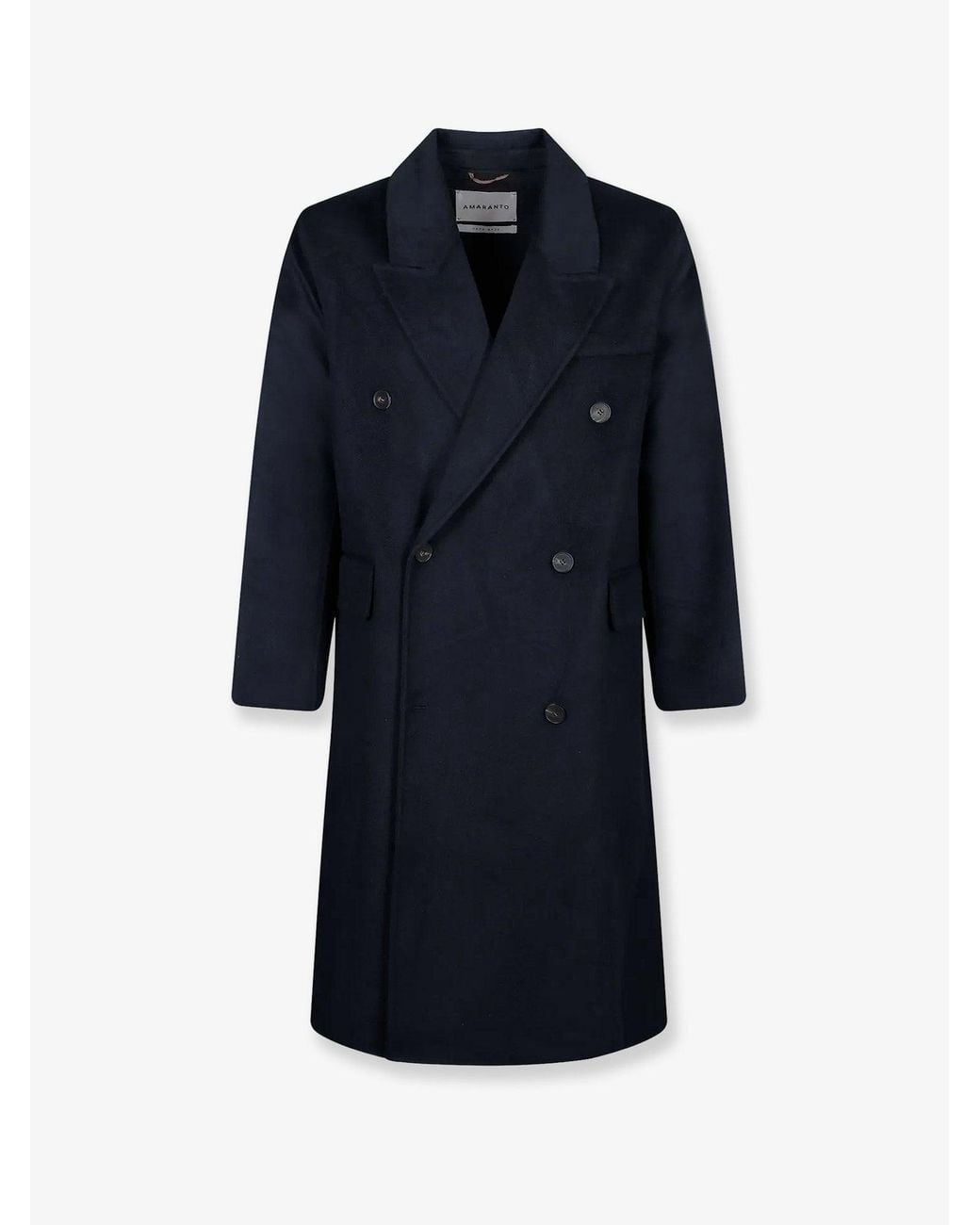 Amaranto Blue Wool And Cashmere Blend Coat for men