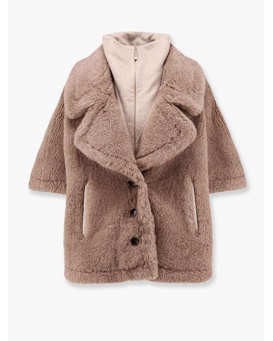 Max Mara Brown Mxapavido 4 Alpaca, Cashmere And Silk Cape