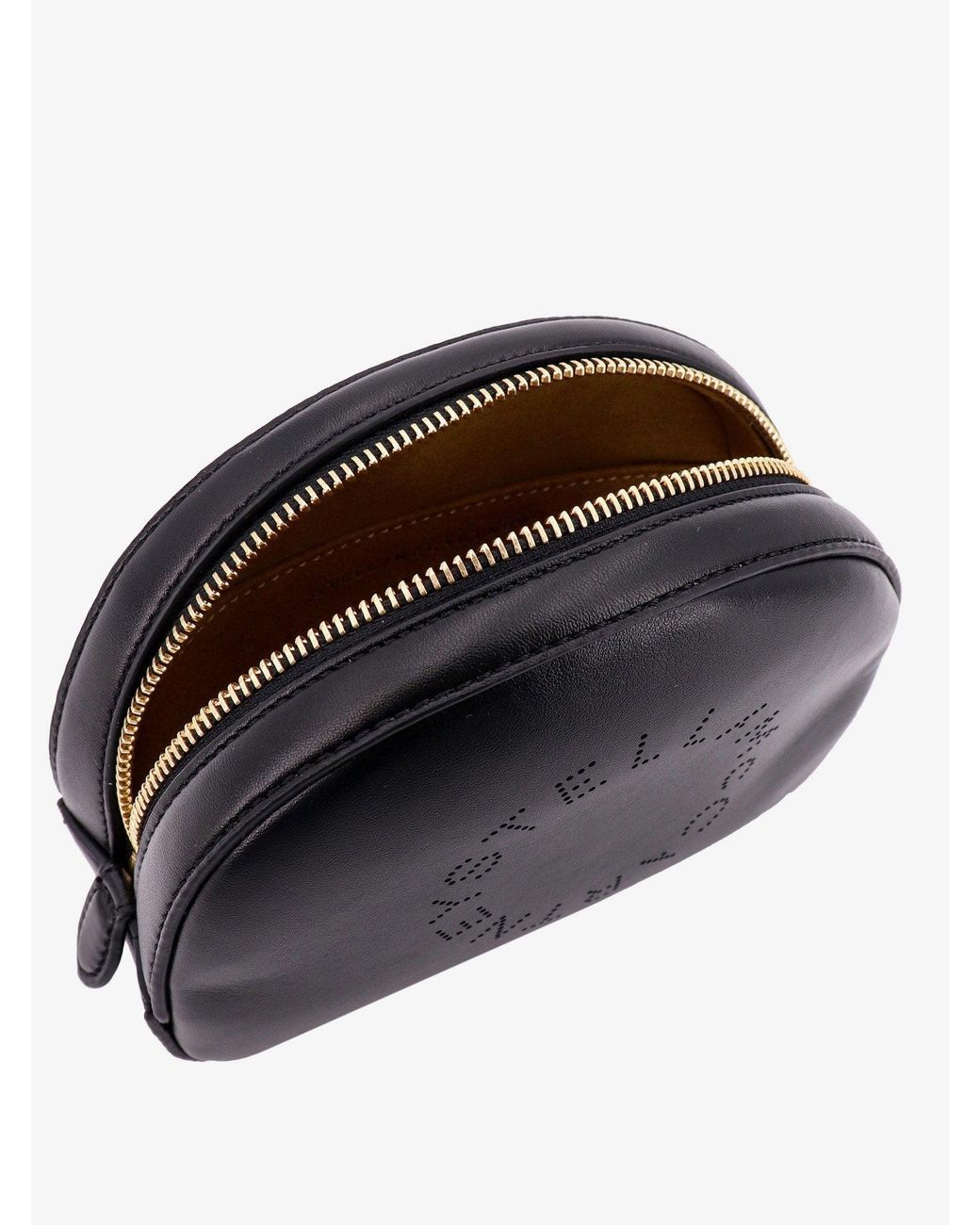 Stella McCartney Black Logo Wash Bag Polyurethane Make Up
