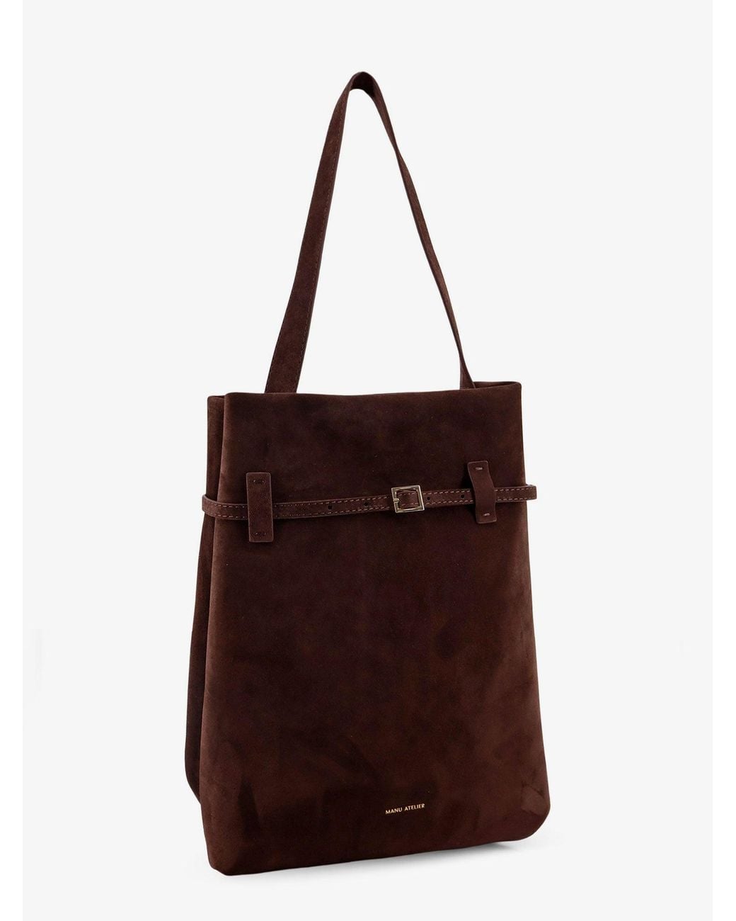 MANU Atelier Brown Suede Tote Du Jour Shoulder Bag