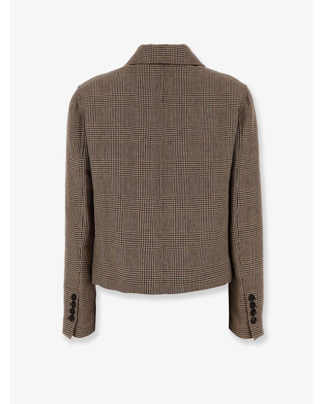 Brunello Cucinelli Brown Cropped Linen Jacket