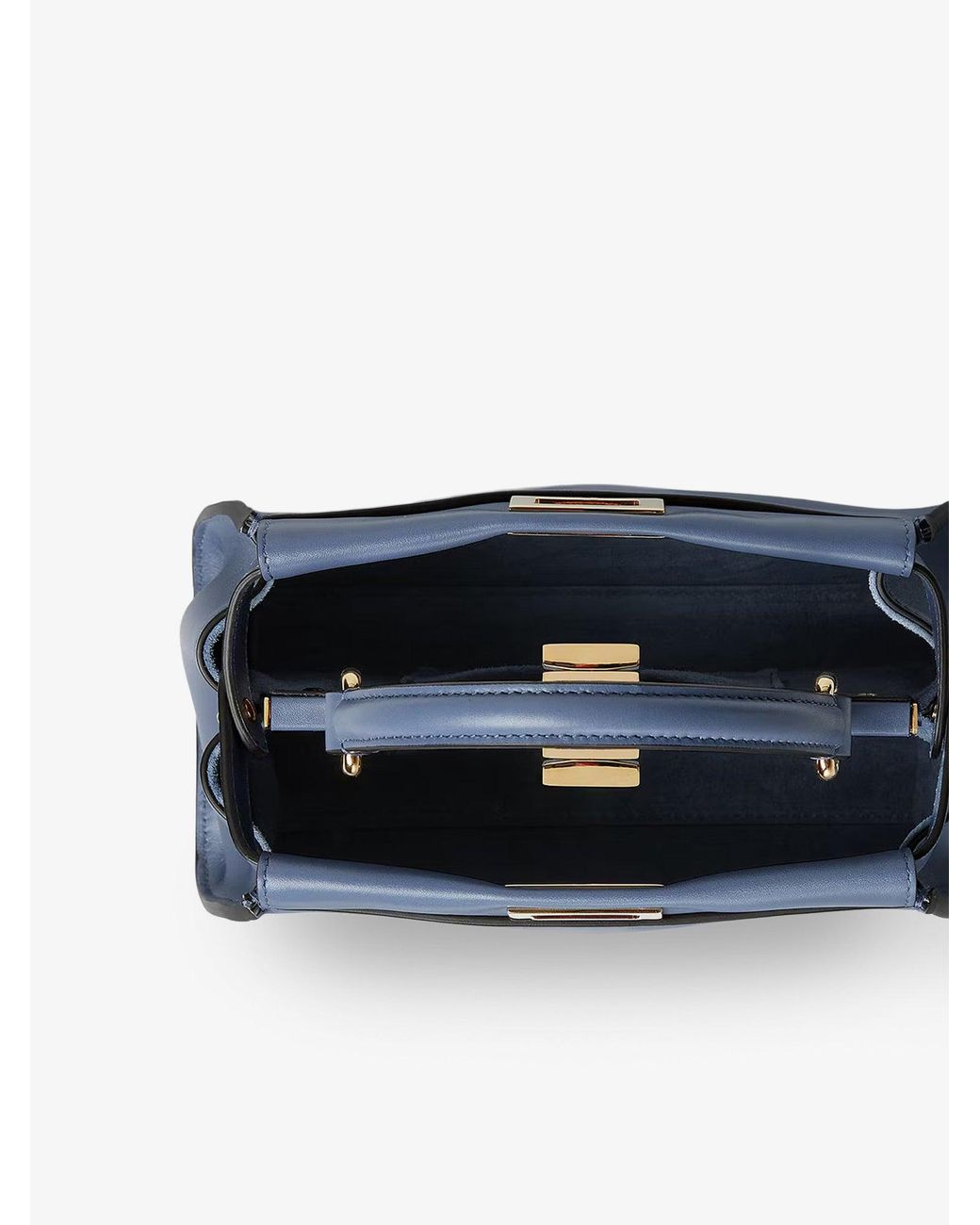 Fendi Blue Peekaboo Mini Leather Handbag