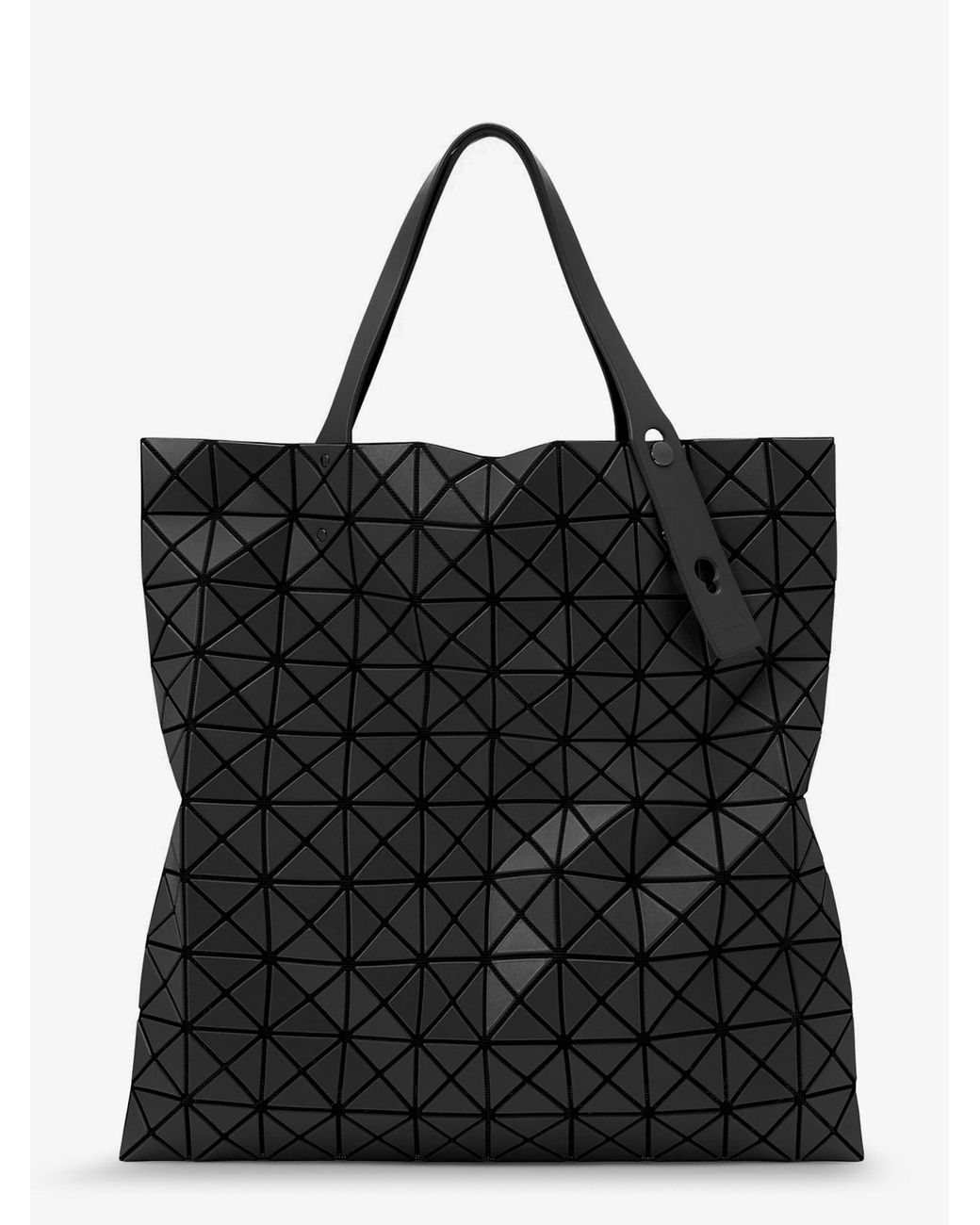 Issey Miyake Black Prism Matte Geometric Pattern Shoulder Bag