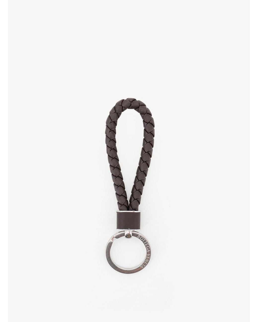 Bottega Veneta White Leather Keychain for men