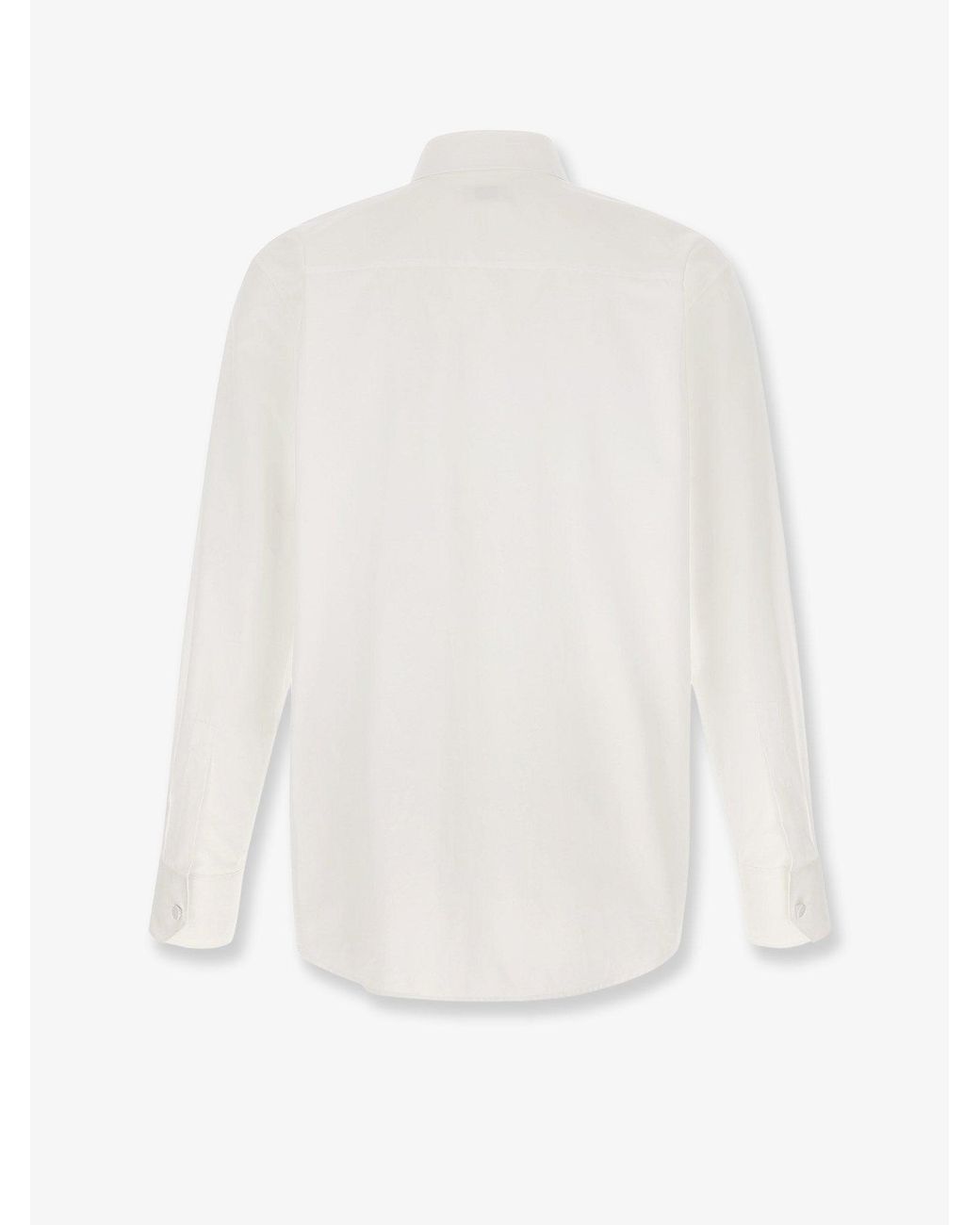 Saint Laurent White Cotton Shirt With Plastron for men