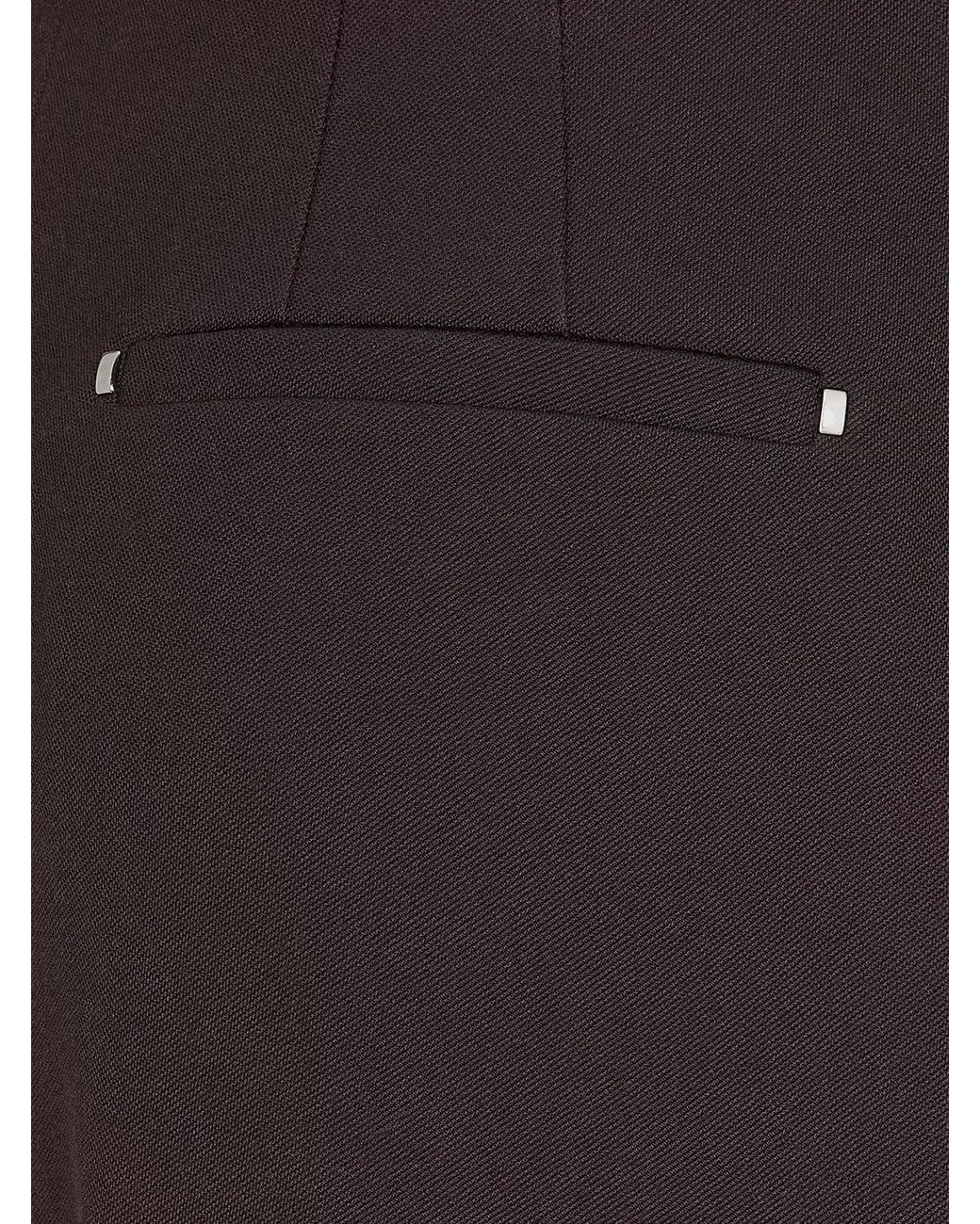 Fendi Brown Virgin Wool Trousers With Metal Ff Details