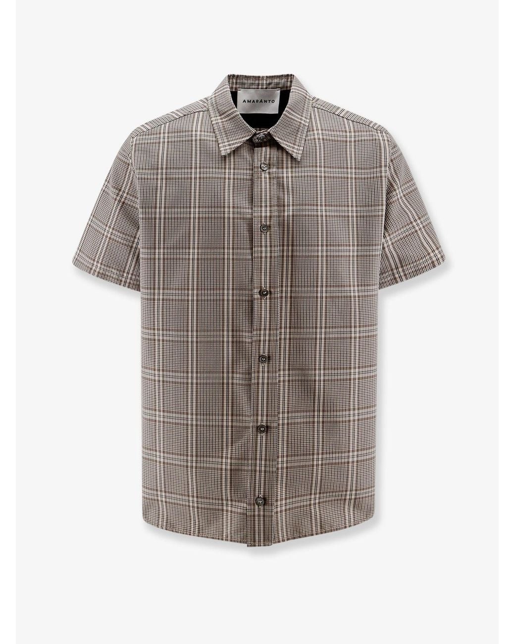 Amaranto Gray Madras Cotton Blend Shirt for men