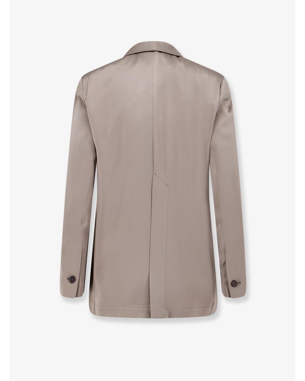 Alysi Natural Single-Breasted Satin Blazer