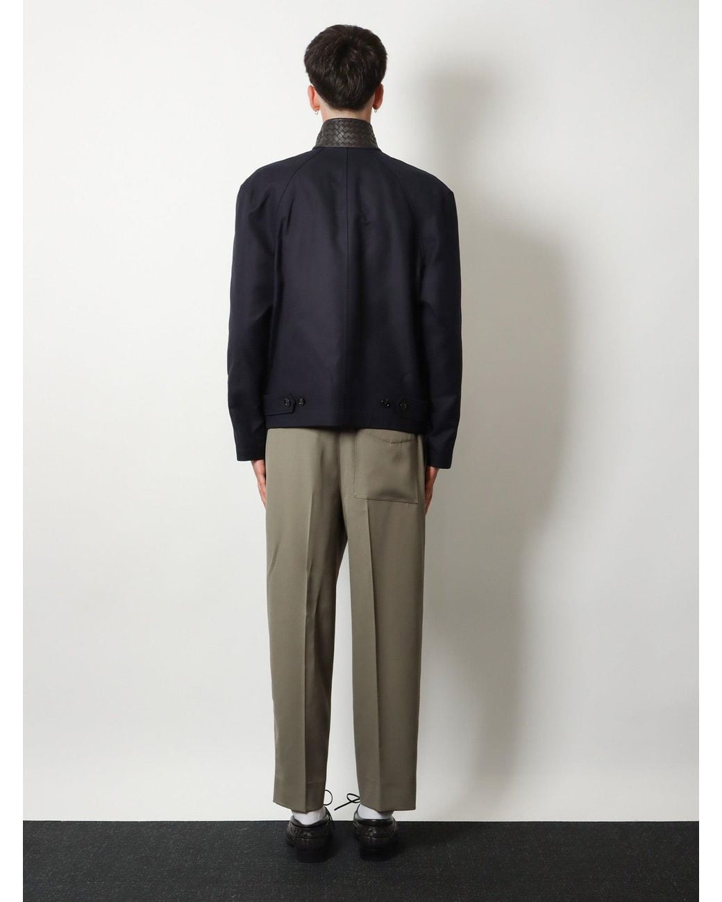 Bottega Veneta Blue Harrington Compact Cotton Gabardine Jacket for men