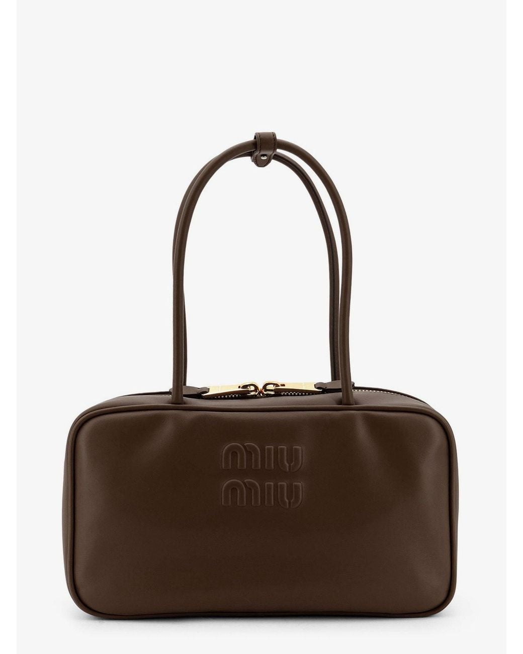 Miu Miu Brown Beau Leather Handbag