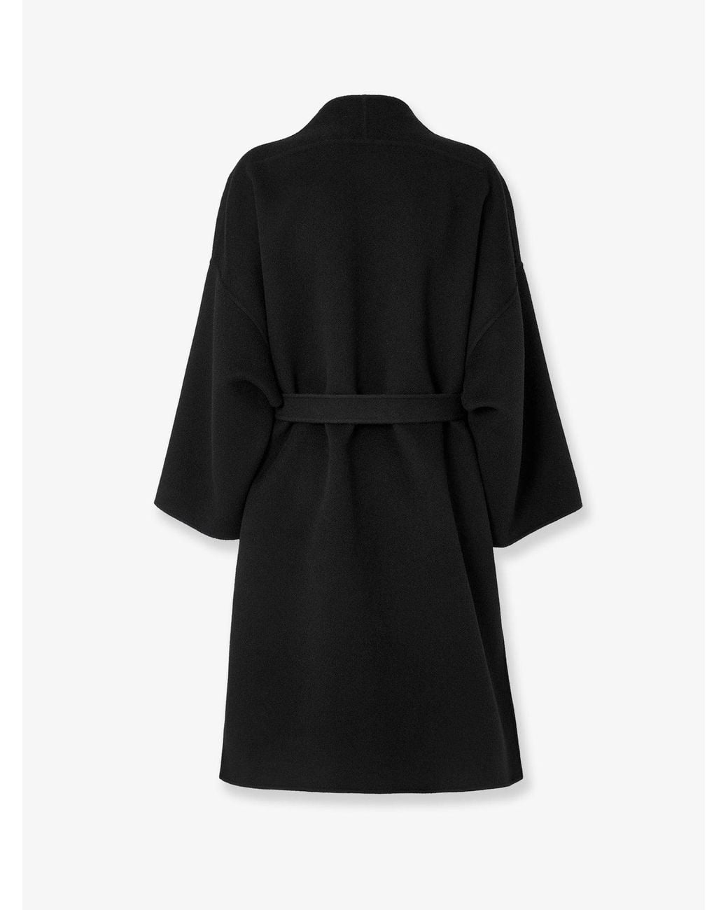 Fendi Black Ff Zucca Wool Midi Coat