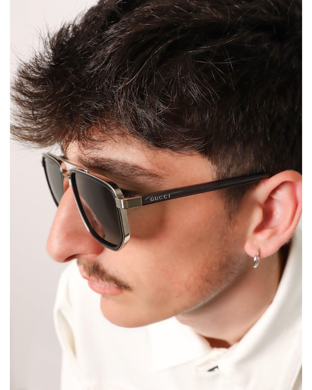 Gucci Gray Acetate Sunglasses for men