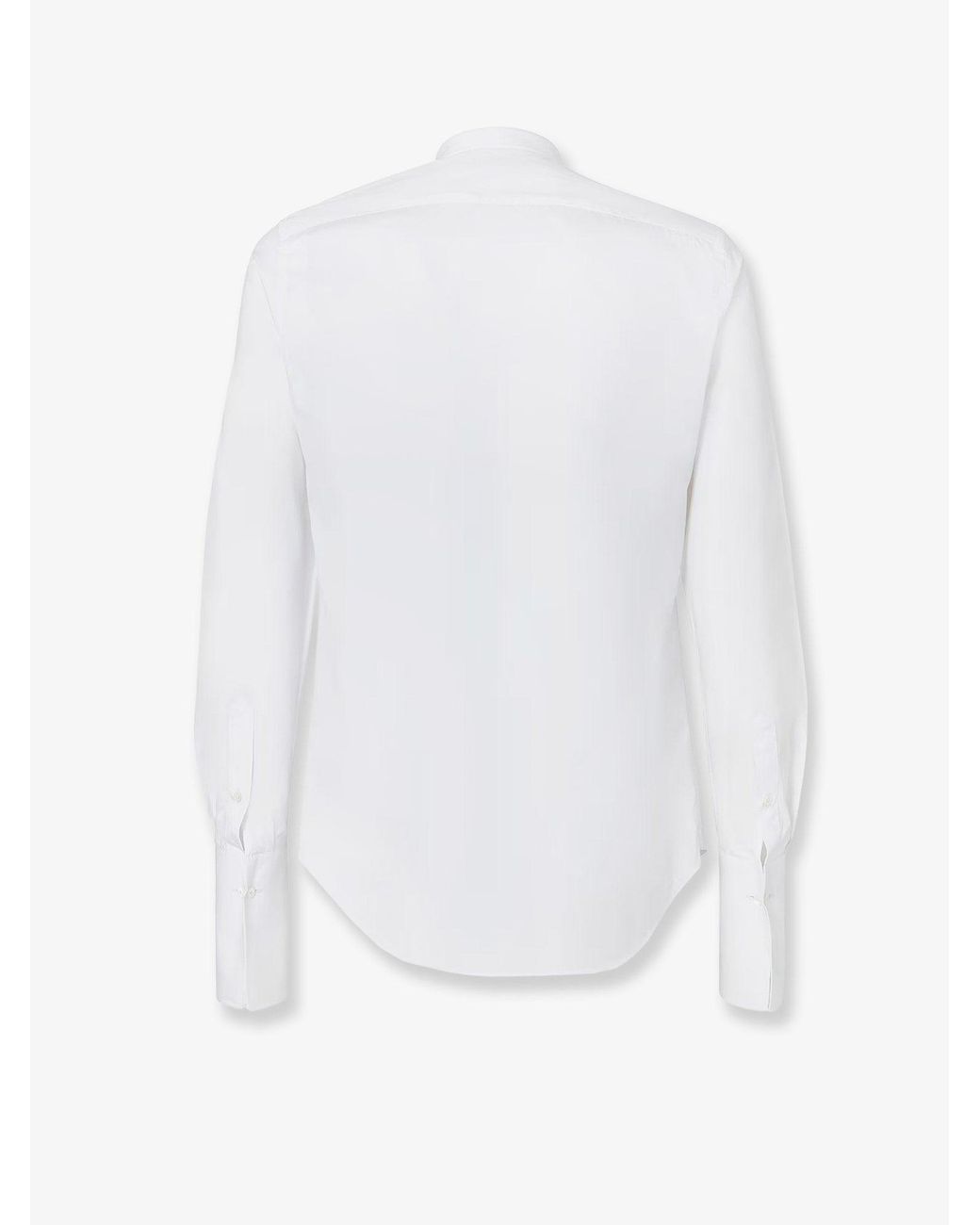 Fendi White Slim Fit Poplin Shirt for men
