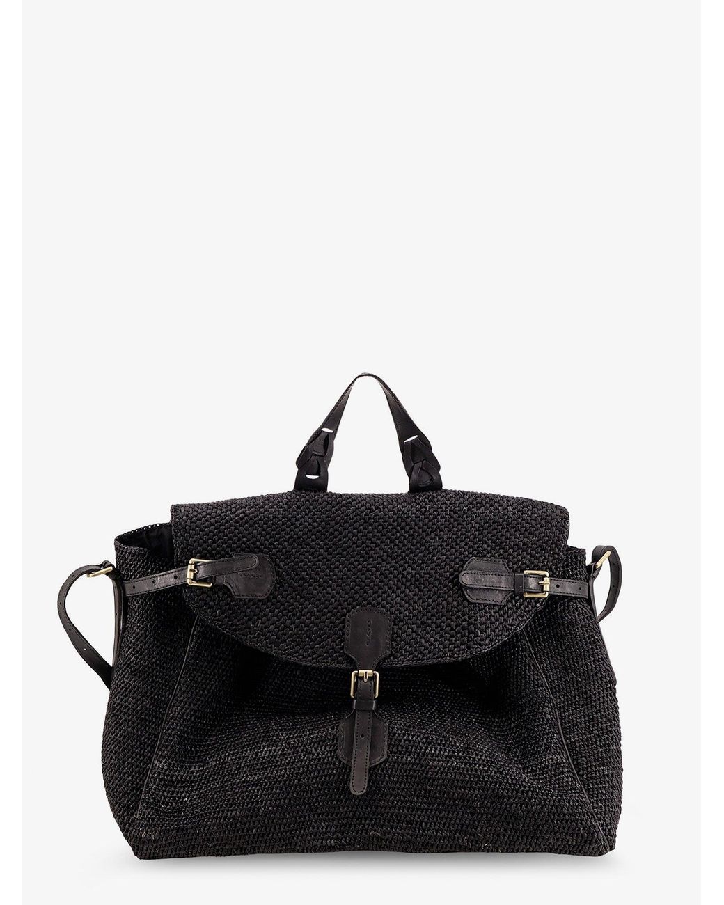 IBELIV Black Alpha Raffia Shoulder Bag for men