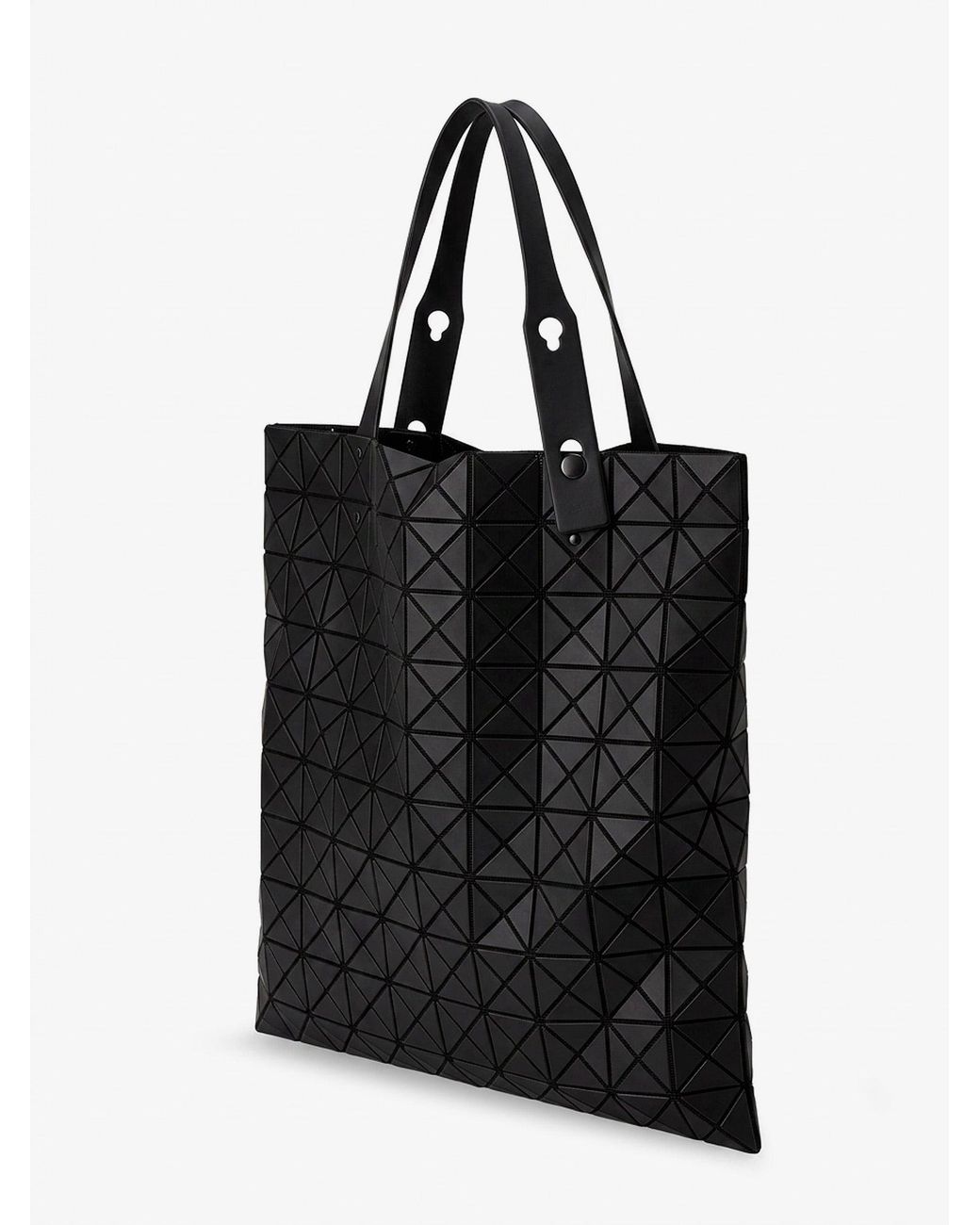 Issey Miyake Black Prism Matte Geometric Pattern Shoulder Bag