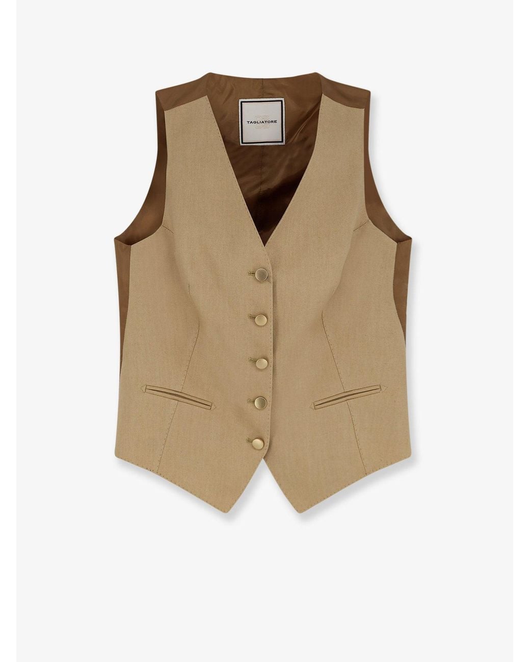 Tagliatore Natural Linen Vest