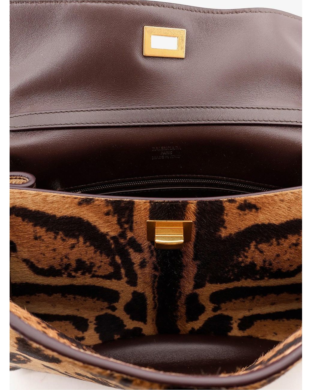 Balenciaga Brown Rodeo Top Handle S Pony-Skin Leather Crossbody Bag