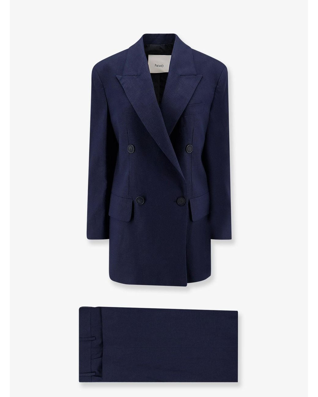 Hevò Blue Rocchetta Linen And Viscose Suit