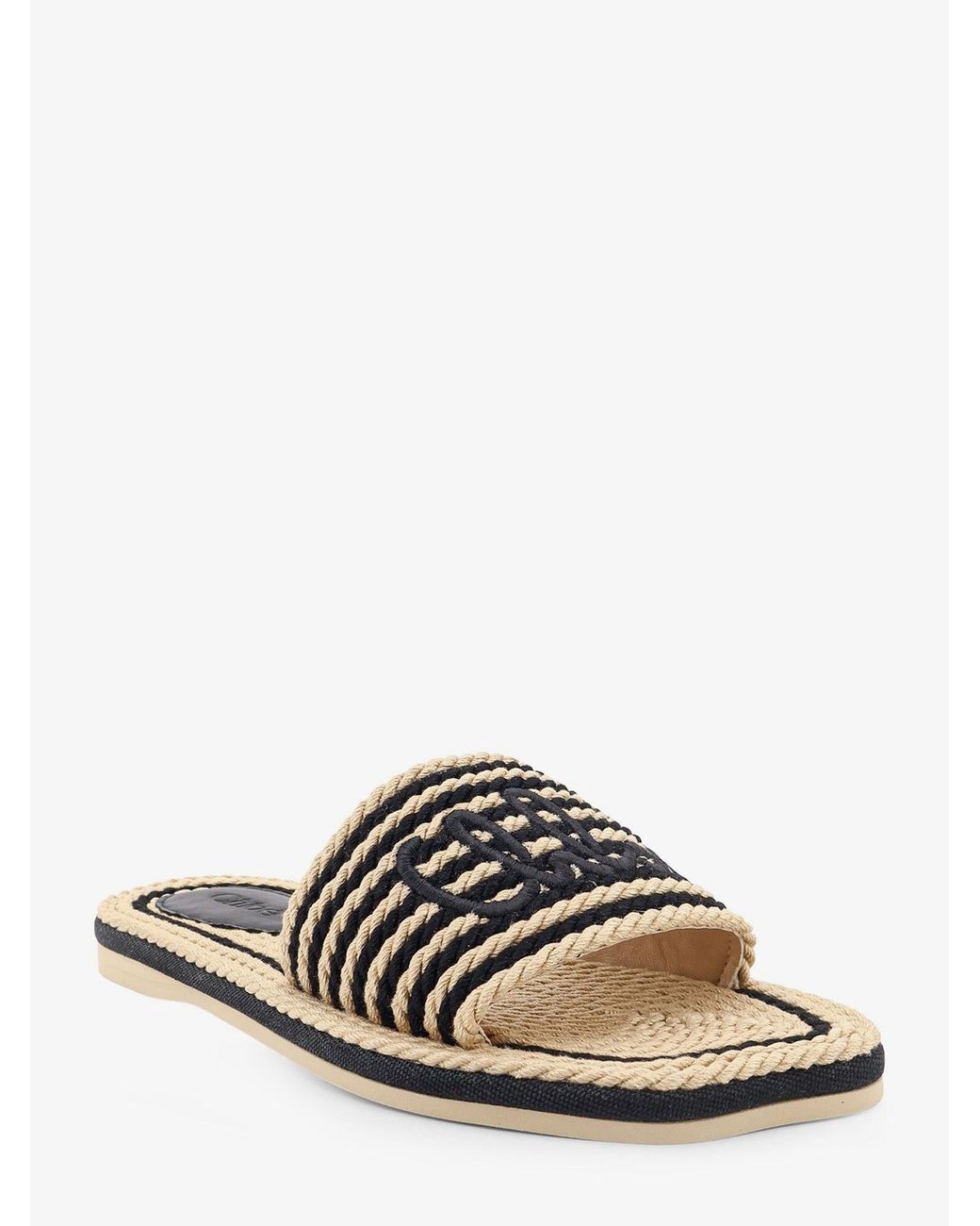 Chloé White Sand Recycled Rope Sandals