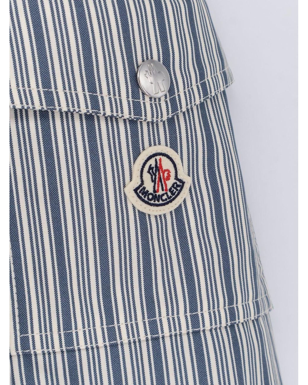 Moncler Gray Havas Striped Cotton Jacket for men