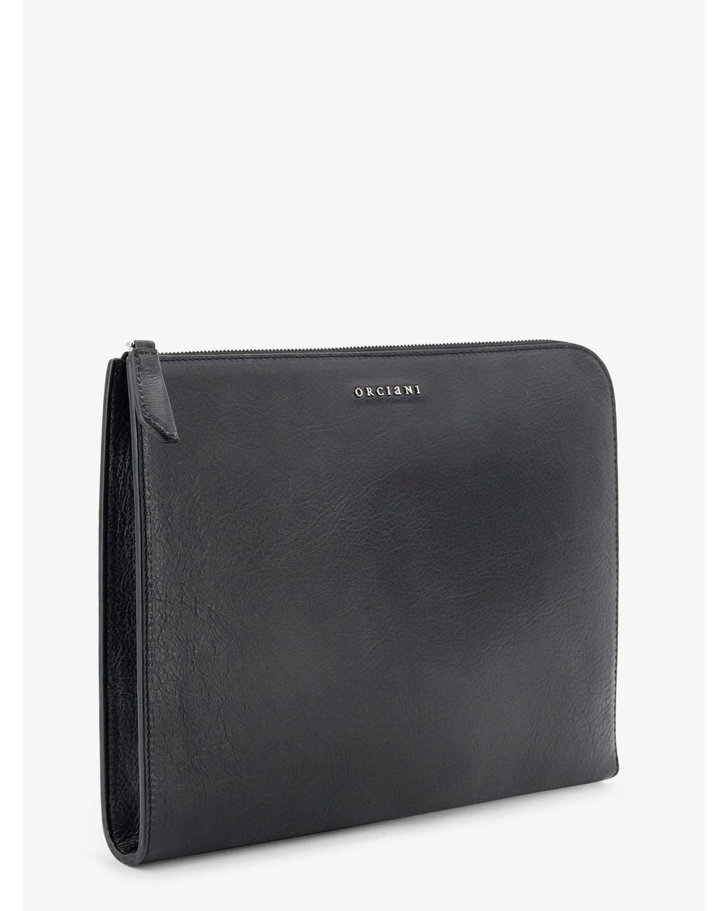 Orciani Black Lagoon Leather Briefcase for men