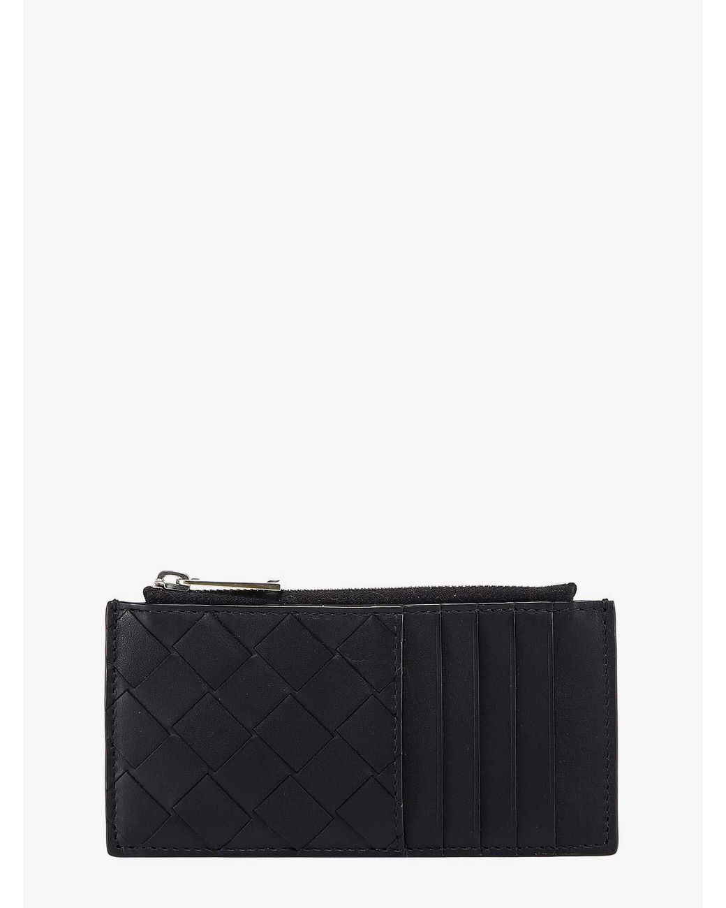 Bottega Leather Card Holder in Black for Men Lyst