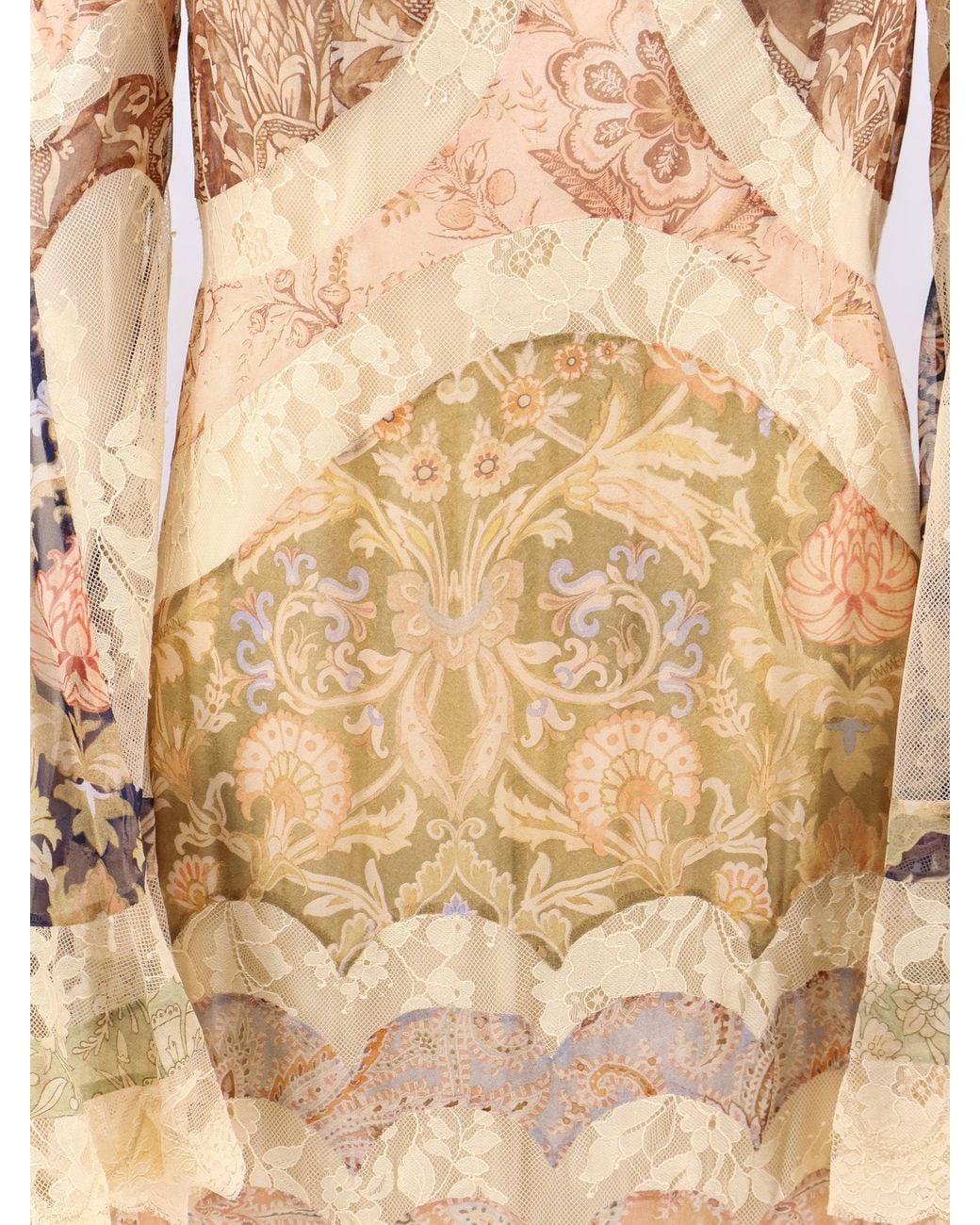 Zimmermann Natural Valiant Panelled Gown Silk Dress